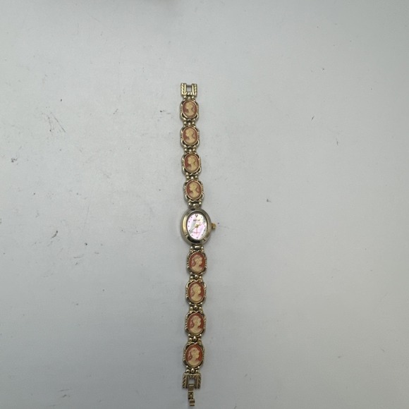 Joseph Bernard Vintage Pink Cameo Mother Of Pearl MOP Dial Quartz Wrist Watch - Picture 3 of 6